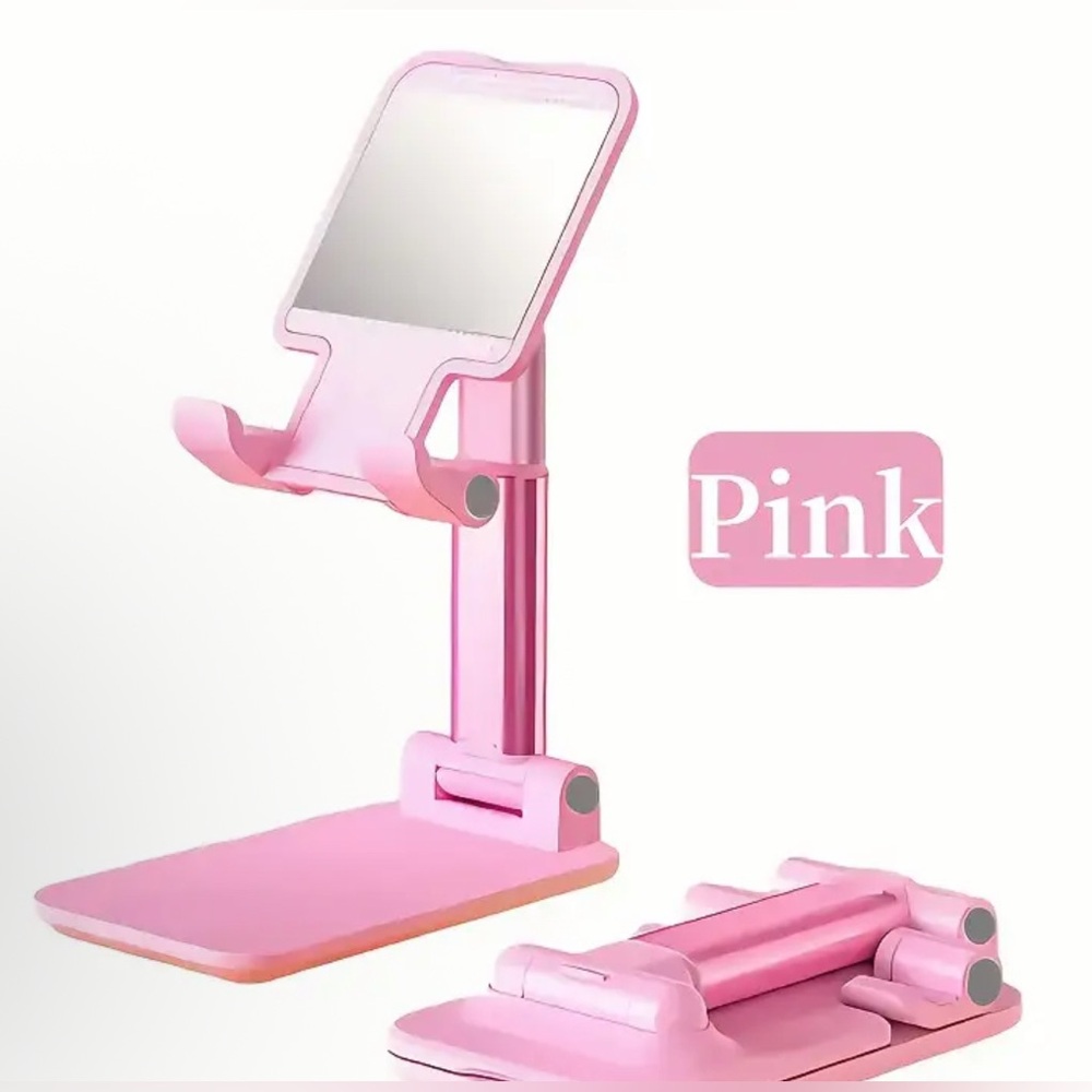 Adjustable Pink Phone Stand with mirror NIB